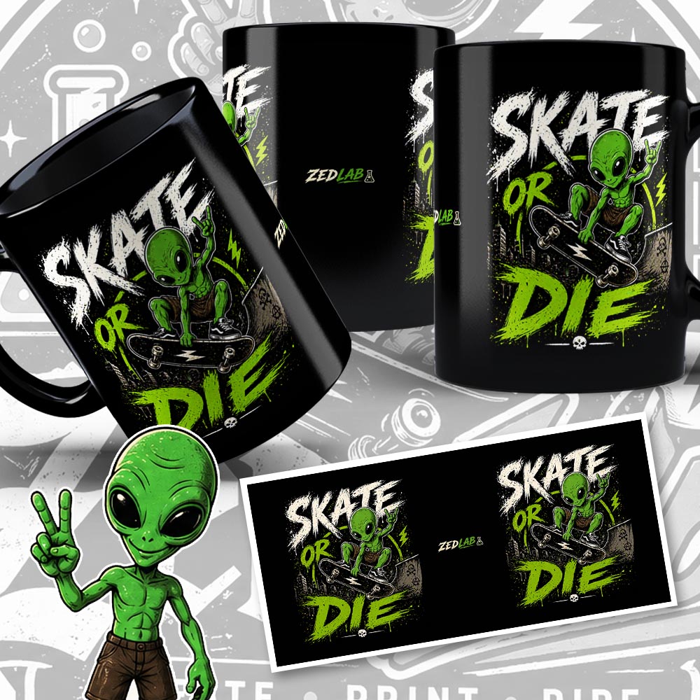 Skate or Die - Caneca Preta