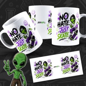 No Hate, Just Skate - Caneca Branca