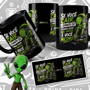 Se você cair, levante-se - Caneca Preta