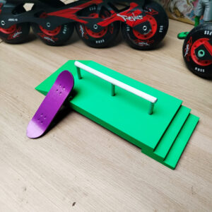 Obstáculo Fingerboard ZedLab – Rampa + Degrau + Corrimão